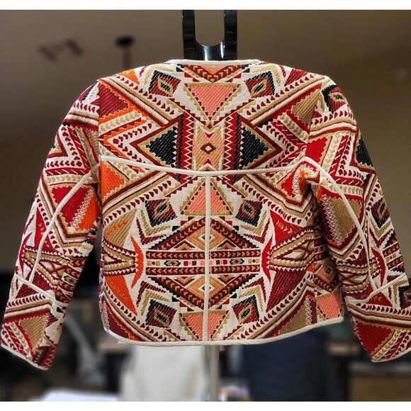 Topshop Embroidered Jacket Women's Size 6 Beautiful Condition - Picture 3 of 6